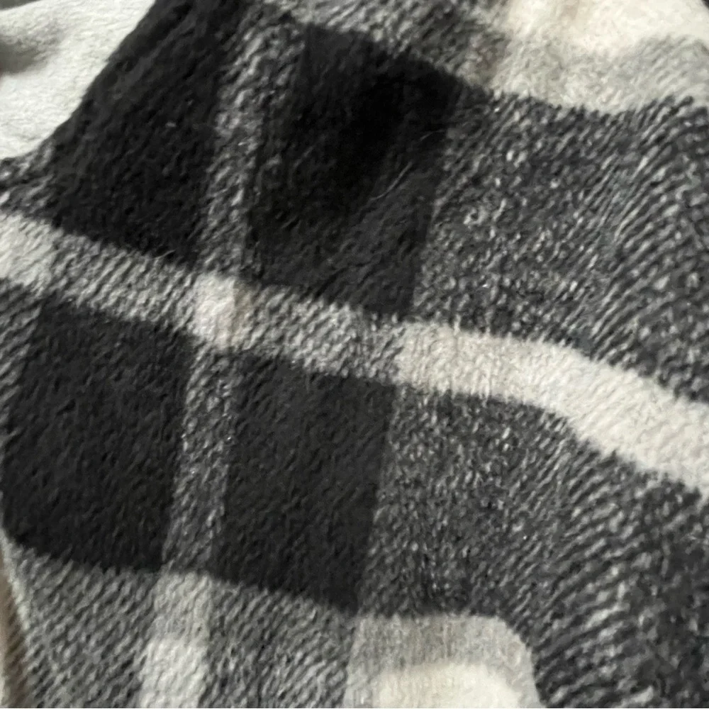 Plaid Hooded Women's Oversized Jacket - Black, White, and Gray